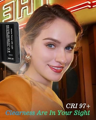 60 LED Portable Selfie Light Video Conference Lighting with Clip & Camera Tripod Adapter Rechargeable 2000mAh CRI 97+, 3 Light Modes for Phone iPhone Webcam Laptop Photo Makeup thumbnail 8