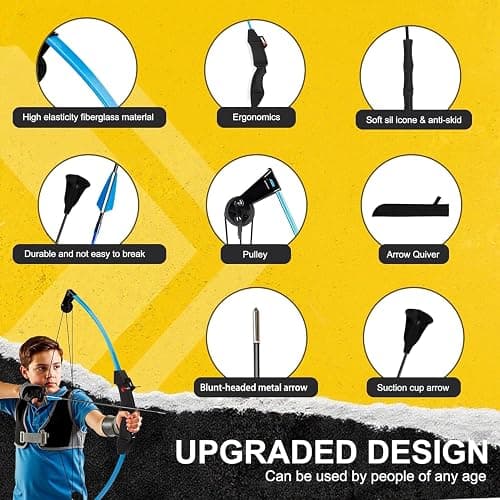 Uqtyb Youth Compound Bow and Arrow Set for Kids Ages 8-12 Beginner Archery Set for Boys Girls Backyard Archery Game Toy Gift for Outdoor Play & Target thumbnail 3