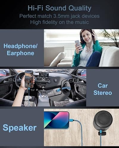 [2Pack/3.3ft] Lightning to 3.5mm iPhone Aux Cord, [Apple Mfi Certified] iPhone Aux Audio Cable for Car Home Stereo Speaker Headphone Compatible with iPhone 14 13 12 11 Pro Max Mini XR XS 8 iPad iPod thumbnail 6