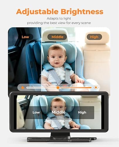 Baby Car Camera for 2 Kids, Dual Channel with 7.2" 1080P Crystal Clear Display, Easily Install Car Seat Camera with 2 IR Night Vision Cameras, Safety Back Seat Baby Camera for Rear Facing thumbnail 7