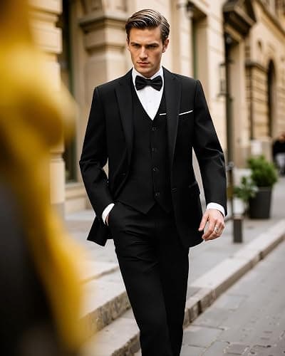 MAGE MALE Men's 3 Pieces Suit Elegant Solid One Button Slim Fit Single Breasted Party Blazer Vest Pants Set - Image 1
