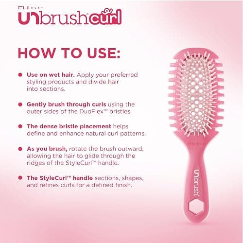 FHI Heat UNbrush Curl Collection- Coral Rose & Curl Enhancing Styling for Curly Hair Types - Use on Wet Hair Only thumbnail 4