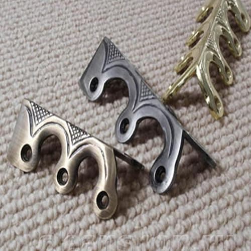 Skiffers Baseboard Protectors - Solid Brass Skirting Board Corner & Vintage Metal Corner Protector (Bronze, 5 pcs) thumbnail 2