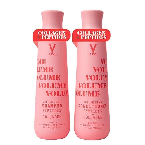 V&Co. Beauty Volumizing Shampoo & Conditioner Set (12 Oz. Each) with Peptide Technology, Sulfate Free Shampoo & Conditioner for Hair Fullness and Lift - Image 1