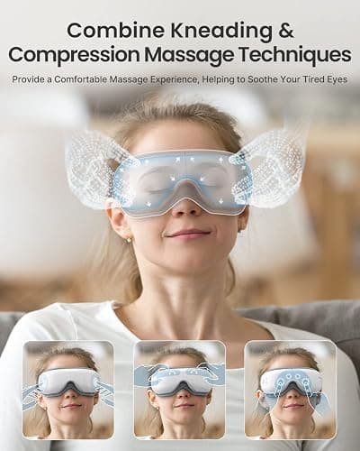 RENPHO Eyeris Smart Eye Massager with App Control, Fathers Day Birthday Gift for Husband Dad, FSA Eligible HSA Eye Mask with Heat for Head Tension Dry Eyes, Wireless Music thumbnail 4