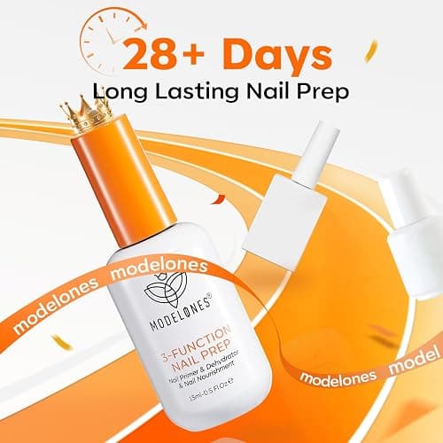 modelones Nail Dehydrator and Primer, 3-in-One HEMA-Free Nourishing Prep | Nail Stuff for Base Coat Acrylic & Gel Nails, Supports Growth thumbnail 5