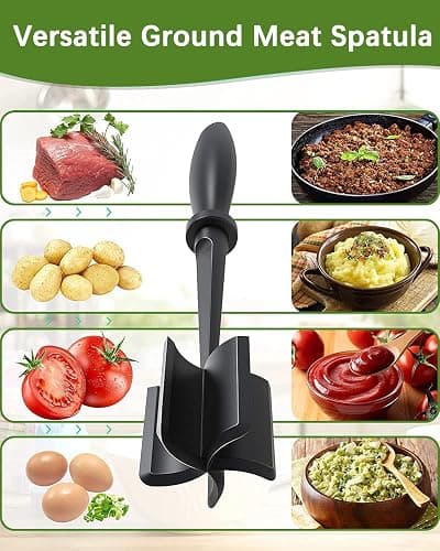 Upgrade Meat Chopper, Heat Resistant Meat Masher for Hamburger, Ground Beef Smasher, Nylon Hamburger Grinder Utensil for Ground Beef, Non Stick Mix Ground Chopper, Mix and Chop Potato Masher Tool thumbnail 4