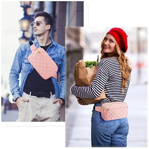 CXWMZY Fashion Fanny Packs for Women & Men, Girls Boys Teens Waist Bag Hip Bum Bag Cute Fanny Pack Casual Bum Bag with Multi-Pockets Adjustable Belts for Disney Traveling Cycling Running (Pink) thumbnail 3