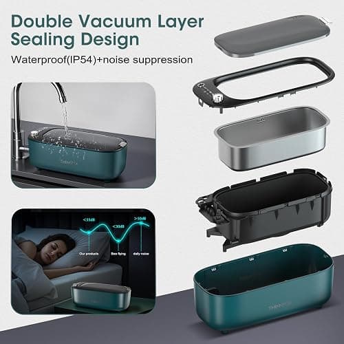 Ultrasonic Jewelry Cleaner, Jewelry Cleaning Machine Smart Variable Frequency 47KHz - 50KHz, Professional Sonic Cleaner with UV for Rings, Glasses, Watches, Dentures, Retainer, Earrings, Necklaces thumbnail 5