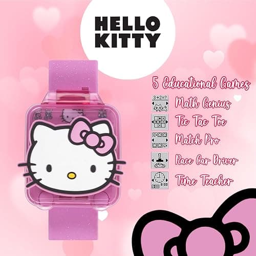 Hello Kitty Kids Educational Watch with Interactive Learning Games, 10 Digital Faces, Alarm, Stopwatch, Timer & Time Teacher, Fun Touchscreen Smart Watch for Girls Ages 6+ Fits Wrists 5.5"-8" thumbnail 5