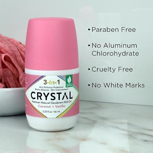 Crystal 3-in-1 BioHealth Deodorant, Coconut & Vanilla, Natural Odor Protection with Aloe & Hyaluronic Acid, Microbiome-Friendly, Moisturizing, Anti-Pollution Formula (2.25 Fl Oz) thumbnail 5