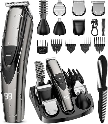 SHPAVVER Beard Trimmer for Men: Professional Barber Hair Clippers - 12-in-1 Cordless Grooming Kit - Waterproof Electric Razor with Turbo Speed & Precision Blades - Image 1