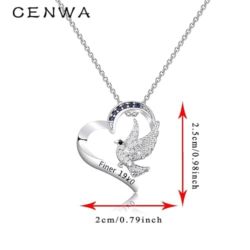 CENWA Dove Finer Women Rhinestone Necklace Zeta Greek Sorority Jewelry Gift for Finer Women thumbnail 2