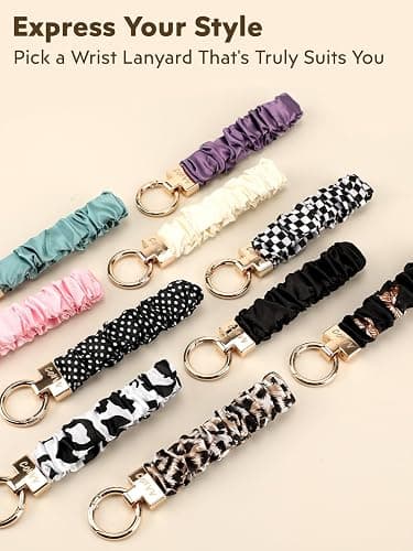 COHVV Scrunchie Keychain Wristlet for Women, Stretchy Car Key Holder | Cute Stretchy Wristlet Keychain for Car Keys, Gym, Shopping, Travel, Bag Charm, and Everyday Carry thumbnail 6