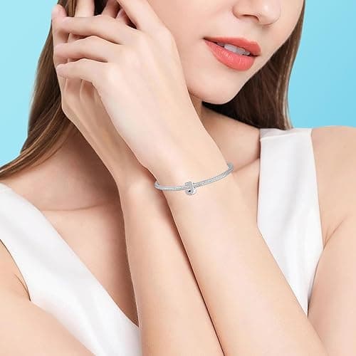 Jokmeo 925 Sterling Silber Buchstaben Charms mit Cubic Zirkonia Steinen, Alphabet A-Z Buchstaben Bead fit Pandora Armbänder für Frauen Mädchen Geburtstag DIY Schmuck Geschenk - J thumbnail 3