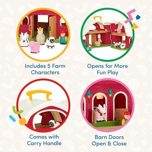 Battat– Big Red Barn, Animal Farm Playset – Learning Toy for Toddlers, 18M Plus, 13.5" x 9"x 12" thumbnail 6