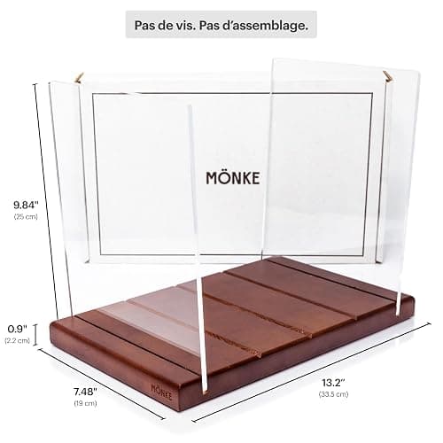 MÖNKE Rangement De Disques Vinyles - Un Support De Disques Au Design Minimal - Capacité De 60 Lp - S'adapte À Tous Les Décors (Marron) thumbnail 3