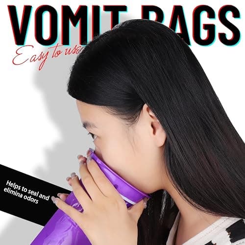 YGDZ Barf Bags, 15 Pack Vomit Bags Disposable Throw Up Emesis Bags Puke Nausea Bags for Travel Motion Sickness, Car & Aircraft, Purple thumbnail 6