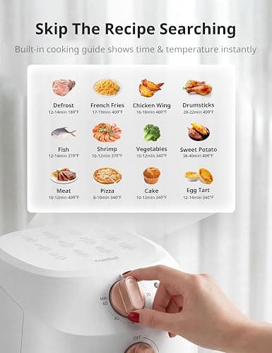 COMFEE' Compact 2.1 Quart Air Fryer with 12 Menu Options, Adjustable Timer & Temperature Control 180-400 degrees F, Dishwasher-Safe Nonstick Fry Basket with Stainless Steel Finish thumbnail 4