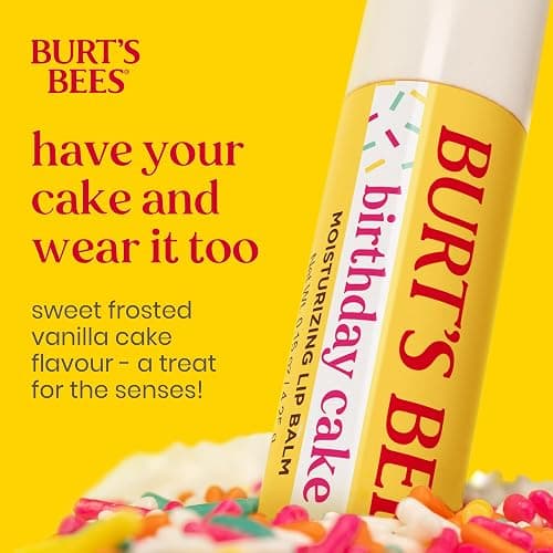 Burt's Bees Lip Balm Birthday Cake, Moisturising Lip Balm With Beeswax and Vitamin E, 100% Natural Origin, 4.25g thumbnail 2