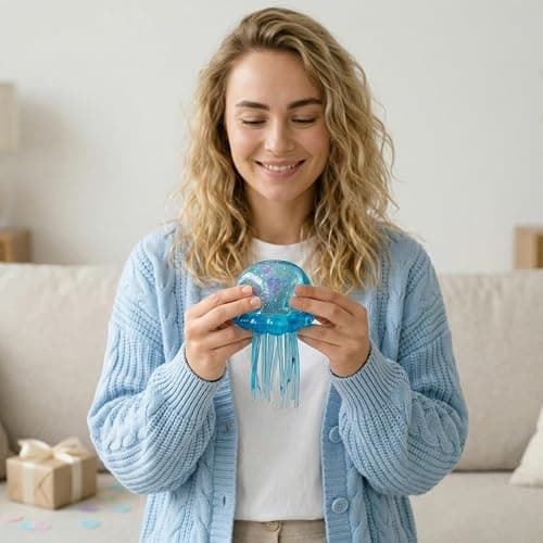 Jellyfish Squeeze Toys, Drop Malt Sugar Balls Relieve Stress, Sensory Toy with a Super Solid Squish for Adult, Squishy Ultra Squishy and Moldable Slow Rise thumbnail 6