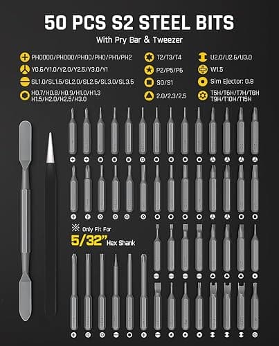 Fanttik E2 Ultra Mini Electric Screwdriver, Cordless Screwdriver, Max 0.6N.m, 50 Magnetic Bits, 5/32'' Hex, Magnetic Storage, Repair Tool for Electronics, Camera, Laptop, and PC Build (Grey) thumbnail 7