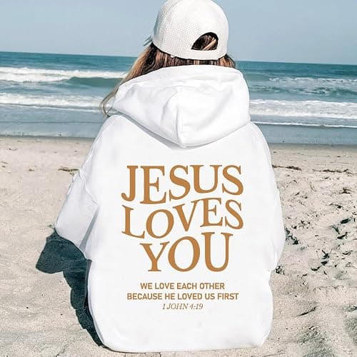 SUNOWE Jesus Loves You Hoodie Christian Jesus Saves Faith Sweatshirt Man Woman Pullover Tops Streetwear Gift thumbnail 3