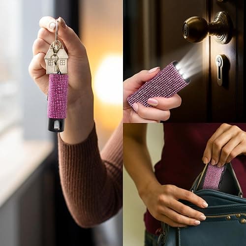 Guard Dog Security Bling It On Stun Gun and Pepper Spray for Self Defense, Fashionable Self-Defense Keychain Set for Women, Glow-in-the-Dark Actuator, 16-Ft Range, USB Rechargeable thumbnail 5