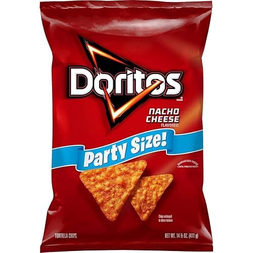 Doritos Tortilla Chips, Nacho Cheese Chips, Party Size, 14.5oz Bag - Image 1