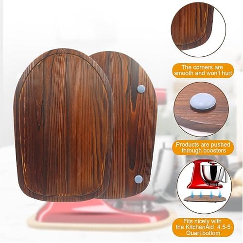 Mixer Slider Mat for Tilt Head Kitchen Aid 4.5-5 Qt Stand Mixer, Appliance sliding mat for kitchenaid Artisan 4.5-5 Qt, Kitchen Countertop Storage Accessories Moving Tray attachments (Brown) thumbnail 4