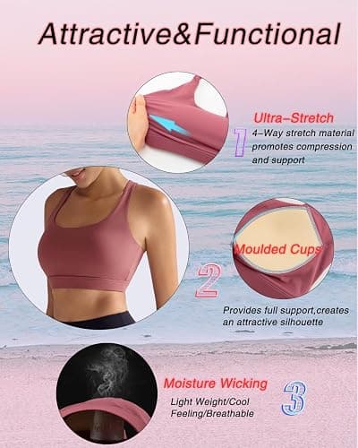 RUNNING GIRL Sports Bras for Women, Molded Cup High Impact Sports Bra Workout Bras for Women High Support Racerback thumbnail 6