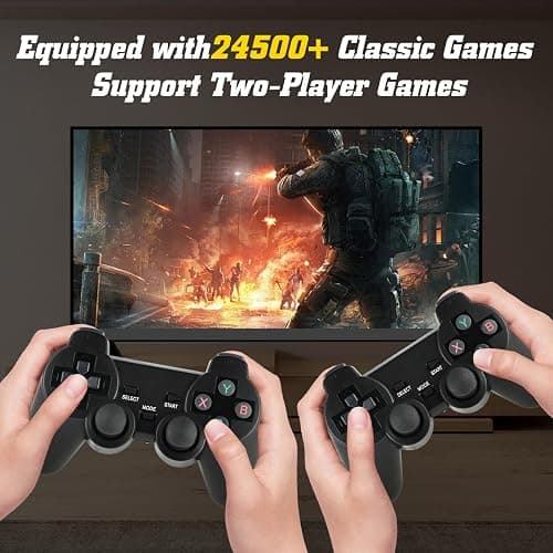 Retro Game Console, Wireless Retro Game Console, Built-in 9 Emulators, 4K HDMI Output, Dual 2.4GHz, Built-in 24500 Games, Plug and Play Video Games, Black thumbnail 2