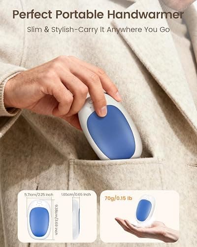 gabless Hand Warmers Rechargeable 2 Pack, Electric Handwarmers USB Hand Warmer Reusable with 3 Levels Heat, Portable Hand Heater Warm Gifts for Women Men, Outdoor Camping Golf Hunting Travel thumbnail 6