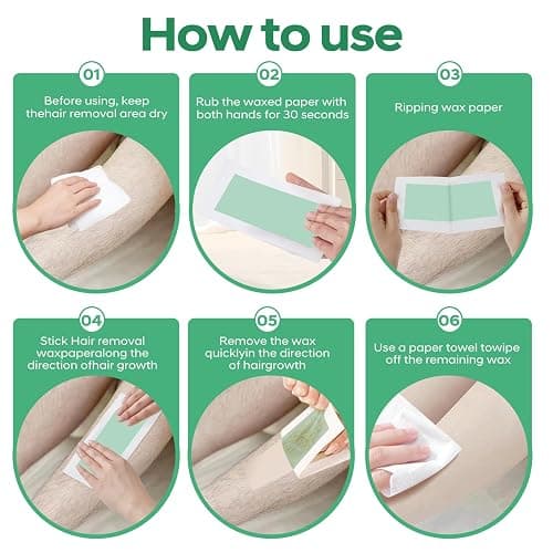 Wax Strips Body – 98% Natural & Hypoallergenic | Face Hair Removal Strips & Waxing Kit for Women | No-Heat Solution for Arms, Legs, Bikini, Brazilian | Safe for All Skin Types | 20 Pieces thumbnail 6