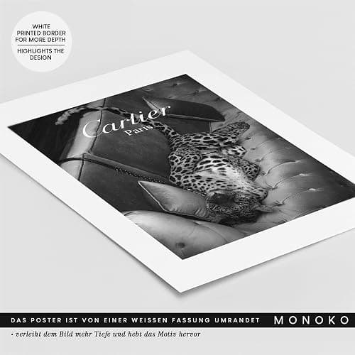 MONOKO® Wandbilder Wohnzimmer Modern | Schwarz Weiss Bilder Schlafzimmer | Coco Poster Set 6x A4 ohne Rahmen thumbnail 6