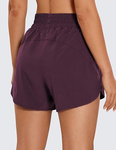 CRZ YOGA Dolphin Athletic Shorts for Women 3" - High Waisted Quick Dry for Running Workout Gym Track with Zip Pocket thumbnail 3