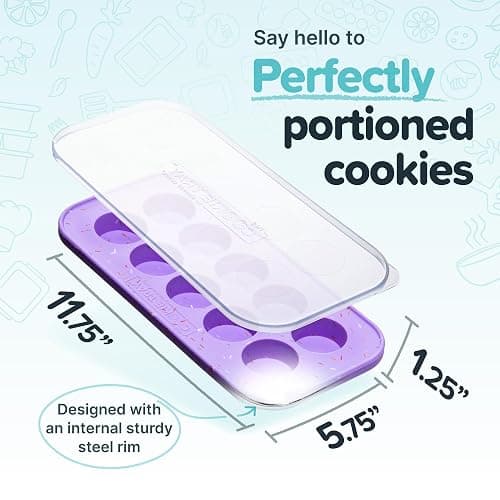 Souper Cubes Silicone Cookie Dough Freezer Tray - Perfect for Freezing and Storing Cookies, Mini Chocolates, Mini Egg Bites, Peanut Butter Cups and More - Lavender With Sprinkles - 2-Pack thumbnail 4