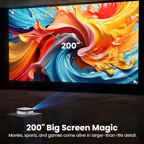 Mini Projector, NICPOW Upgrade Portable Outdoor Movie Projector, 1080P and 200" Supported Small Projector Compatible with TV Stick, Phone, PS5, HDMI, USB for Home, Bedroom, Gaming, Outdoor Use thumbnail 3