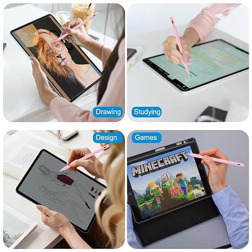 Stylus Pen for iPad 9th&10th Generation,Pencil with Palm Rejection Apple Pencil for (2018-2025) 10th/9th/8th/7th/6th Gen, iPad Pro 11/12.9 inch, 11&13-inch(M2) /5th/4th/3th Gen,Mini 6th/5th Gen-Pink - Pink thumbnail 7