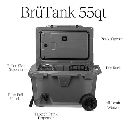 BrüMate BrüTank Wheeled Hard Cooler with Built-in Drink Dispenser Tank and Tap | Perfect for Beach, Tailgating, Drinks, Camping, Sports Games, Parties and More thumbnail 2