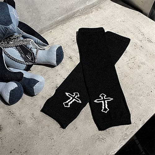 Skateboard Frog Frauen Handschuhe Goth Arm Ärmel Cool Black Moon Cross Printed Hip Hop Armstulpen thumbnail 7