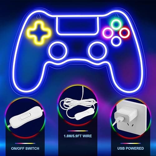 Kavaas Gamer Neon Sign, Game Controller LED Sign for Gaming Room Decor - Game Neon Sign for Teen Boy Room Decor - Best Gamer Gifts for Boys, Kids thumbnail 4