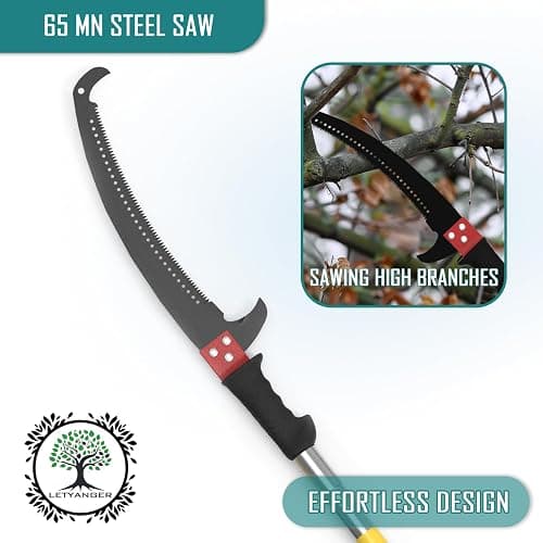 Pole Saws for Tree Trimming, 7.3-27 ft Extendable Tree Trimmers Long Handle Pruner, Sharp Steel Blade and Scissors High Branches Trimming, Tree Pruner, Tree Saw (7.3-27 ft) thumbnail 4