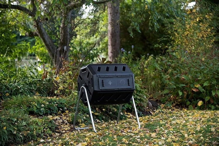 FCMP Outdoor IM4000 Dual Chamber Tumbling Composter Canadian-Made, 100% Recycled Resin - Outdoor Rotating Compost Tumbler Bin for Garden, Kitchen, and Yard Waste, Black (37 Gallon) thumbnail 6