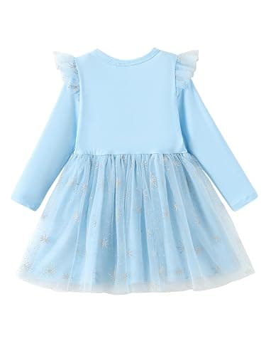 Disney Princess Frozen Minnie Mouse Dress Girls Sparkle Ruffle Tulle Tutu Birthday Party Fall Outfits Clothes Baby to Toddler thumbnail 2