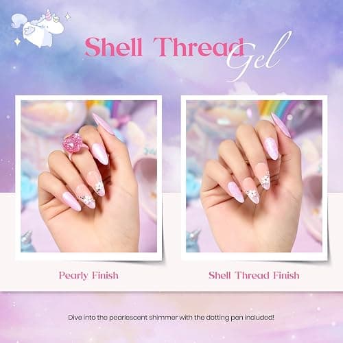 Beetles Gel Nail Polish Set,24Pcs Pink Purple Pearl Blue Shimmer Chameleon Green Colors Gel Polish Kit, 3Pcs Base Top Coat Double-ended Brush Soak off UV Nail Polish Christmas Gifts for Women thumbnail 5