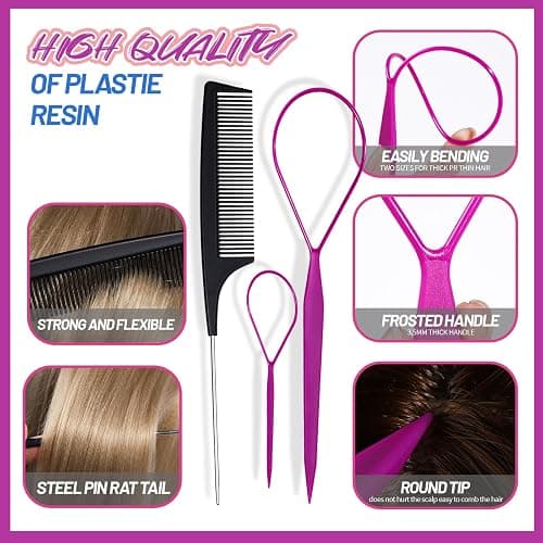Teenitor Elastic Hair Ties, Hair Accessories for Girls, Colorful Baby Elastic Hair Bands Set Rubber Bands for Hair with Hair Clips thumbnail 6