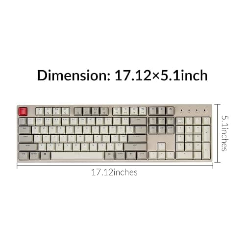 Keychron C2 Full Size Wired Mechanical Keyboard Compatible with Mac, Keychron Red Switch, 104 Keys ABS Retro Color Keycaps Gaming Keyboard for Windows, USB-C Type-C Braid Cable thumbnail 7