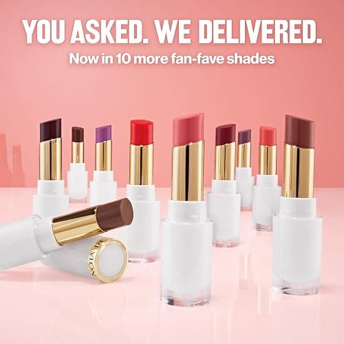 REVLON Super Lustrous Glass Shine Balm, Hydrating Tinted Lip Balm with Hyaluronic Acid, Aloe & Rose Quartz, Medium-Dark Plum Lipstick, 015 Black Cherry, 0.11 oz thumbnail 3