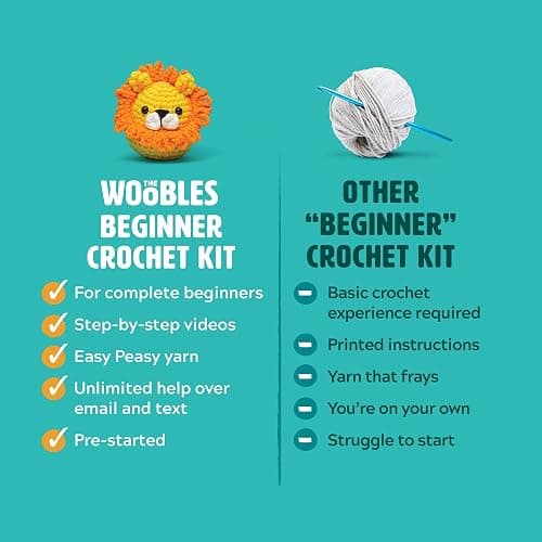 The Woobles Crochet Kit for Beginners - Easy Arts and Crafts Knitting & Crochet Animals Kit As Seen On Shark Tank - JoJo The Bunny thumbnail 5